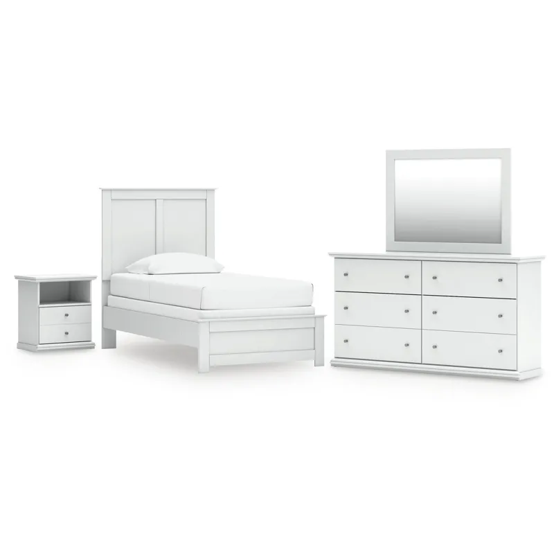 Bostwick Shoals Twin Panel Bed, Dresser, Mirror and Nightstand