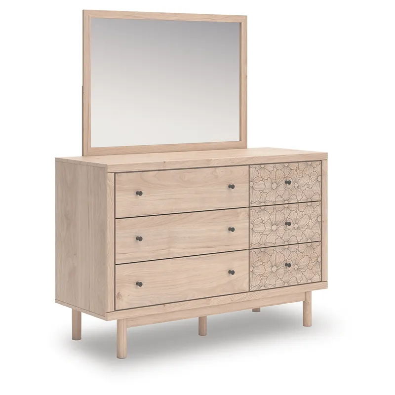 Arloster Full Upholstered Day Bed, Dresser and Mirror