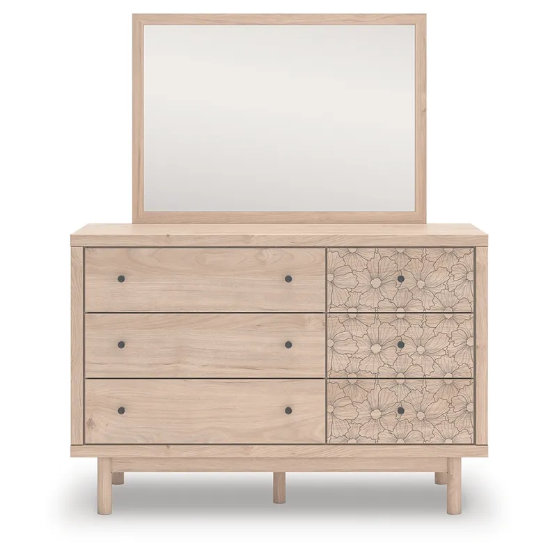 Arloster Full Upholstered Day Bed, Dresser and Mirror