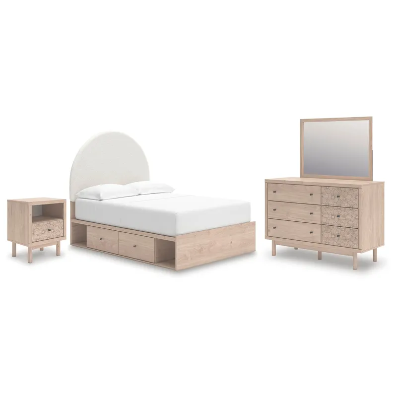 Arloster Full Panel Storage Bed, Dresser, Mirror and Nightstand
