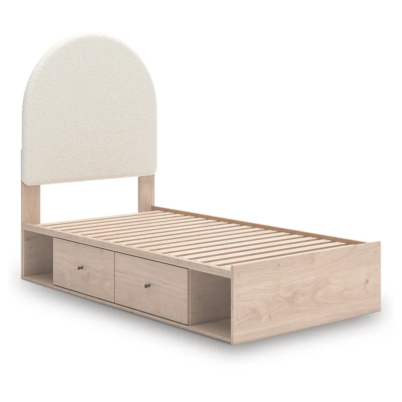 Shapella Twin Upholstered Panel Bed with Storage