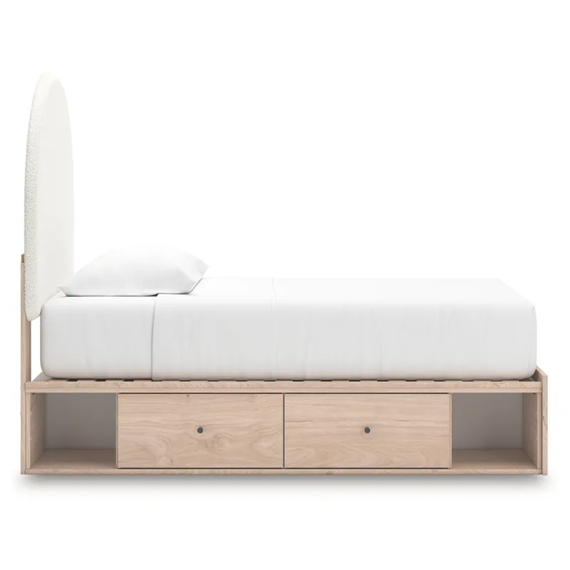 Shapella Twin Upholstered Panel Bed with Storage