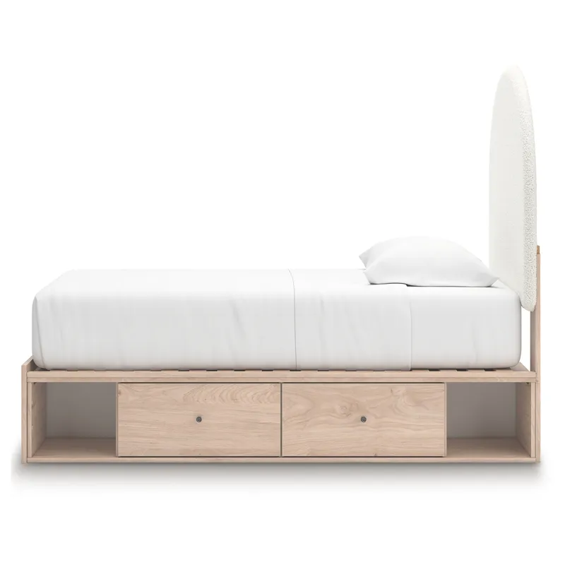 Shapella Twin Upholstered Panel Bed with Storage
