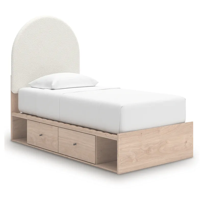 Shapella Twin Upholstered Panel Bed with Storage