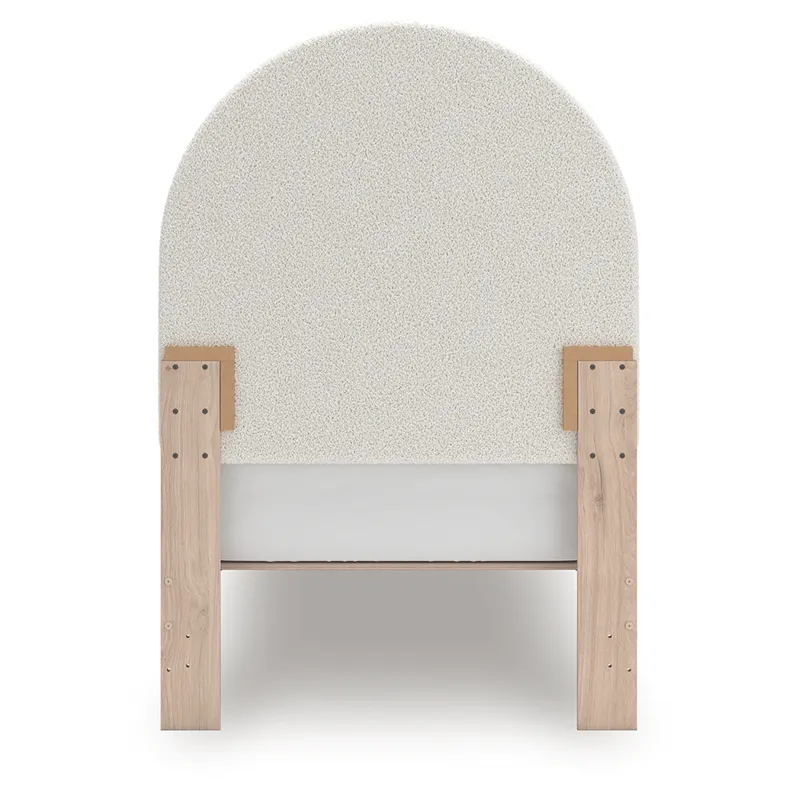 Shapella Twin Upholstered Panel Bed, Dresser and Mirror