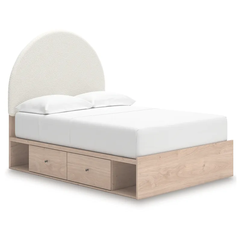 Shapella Full Upholstered Panel Bed with Storage