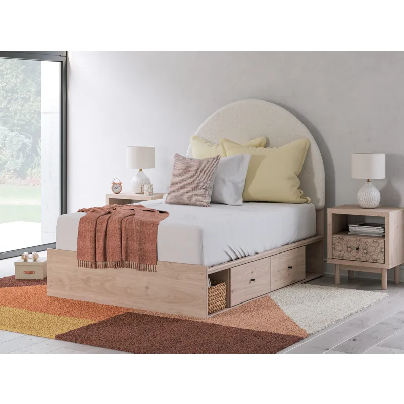 Shapella Full Upholstered Panel Bed with Storage
