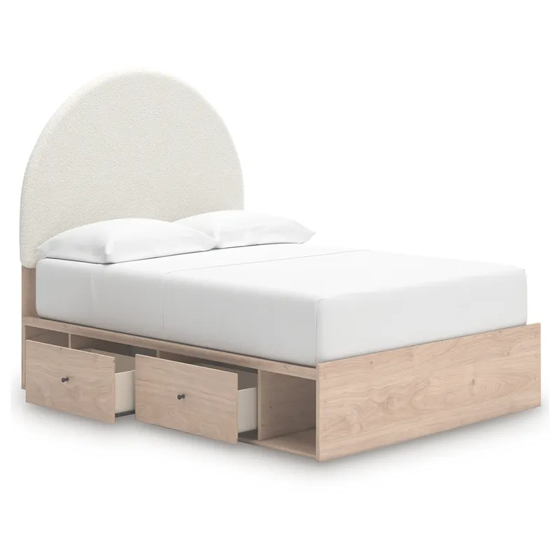 Shapella Full Upholstered Panel Bed with Storage