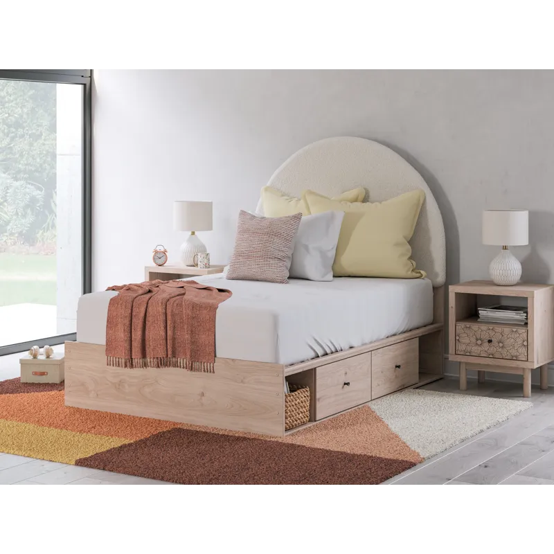 Shapella Full Upholstered Panel Bed with Storage