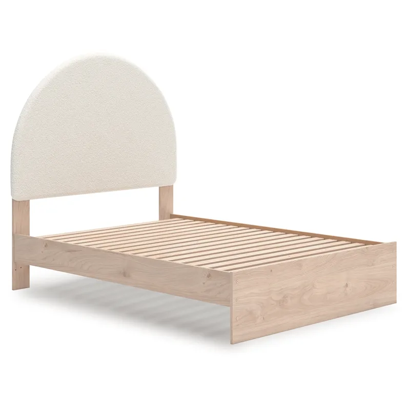 Shapella Full Upholstered Panel Bed, Dresser and Mirror