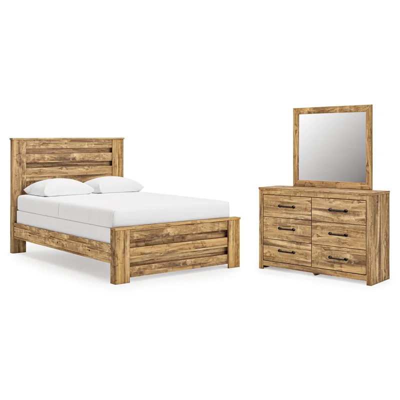 Maystonna Queen Panel Bed, Dresser and Mirror