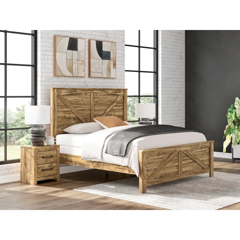Branstony King Crossbuck Panel Bed