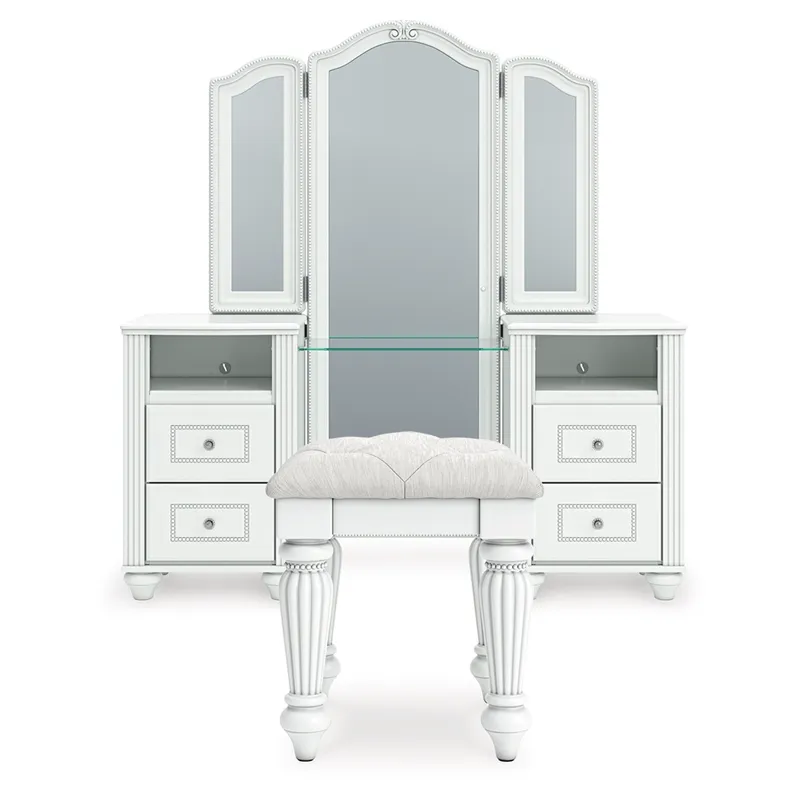 Kozlani Vanity, Mirror and Stool