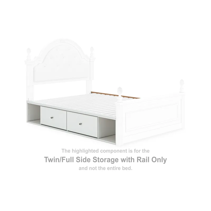 Maylilly Twin/Full Side Storage with Rail