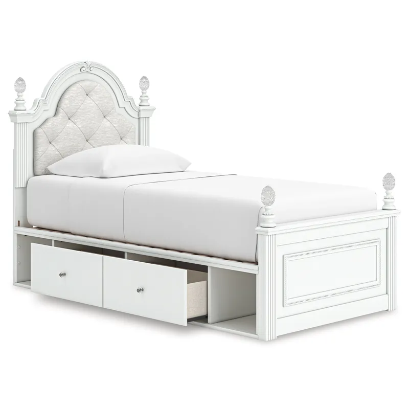 Kozlani Twin Upholstered Panel Storage Bed
