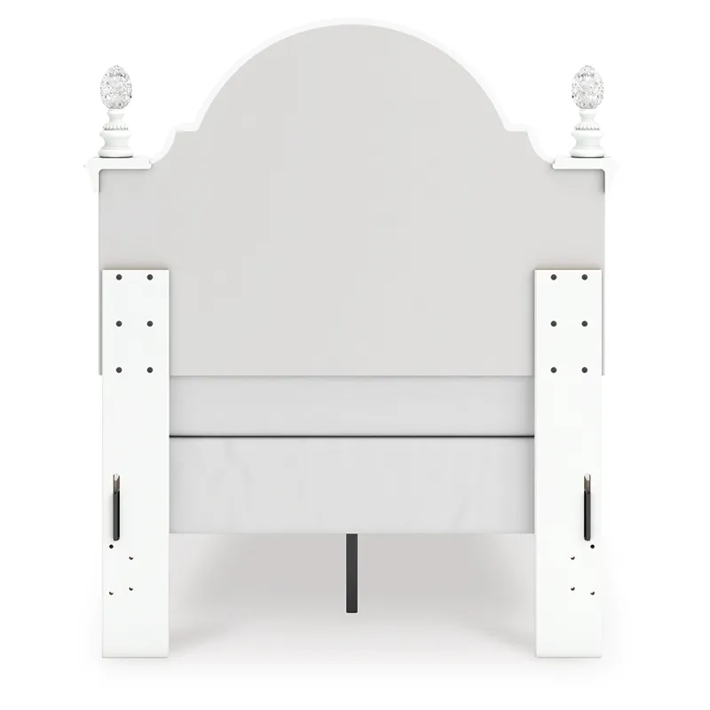 Kozlani Twin Upholstered Panel Bed, Dresser and Mirror