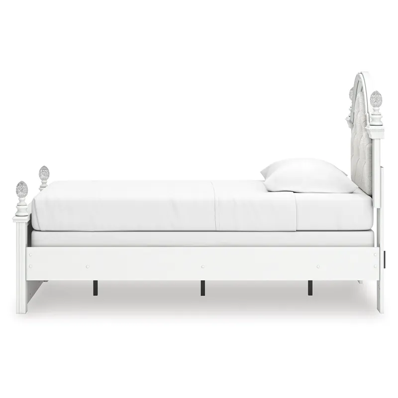 Kozlani Twin Upholstered Panel Bed, Dresser and Mirror
