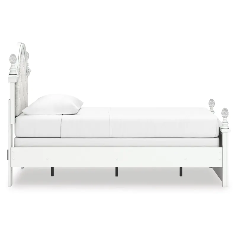 Kozlani Twin Upholstered Panel Bed, Dresser and Mirror