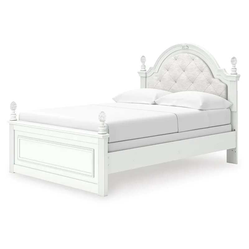 Kozlani Full Upholstered Panel Bed, Dresser and Mirror
