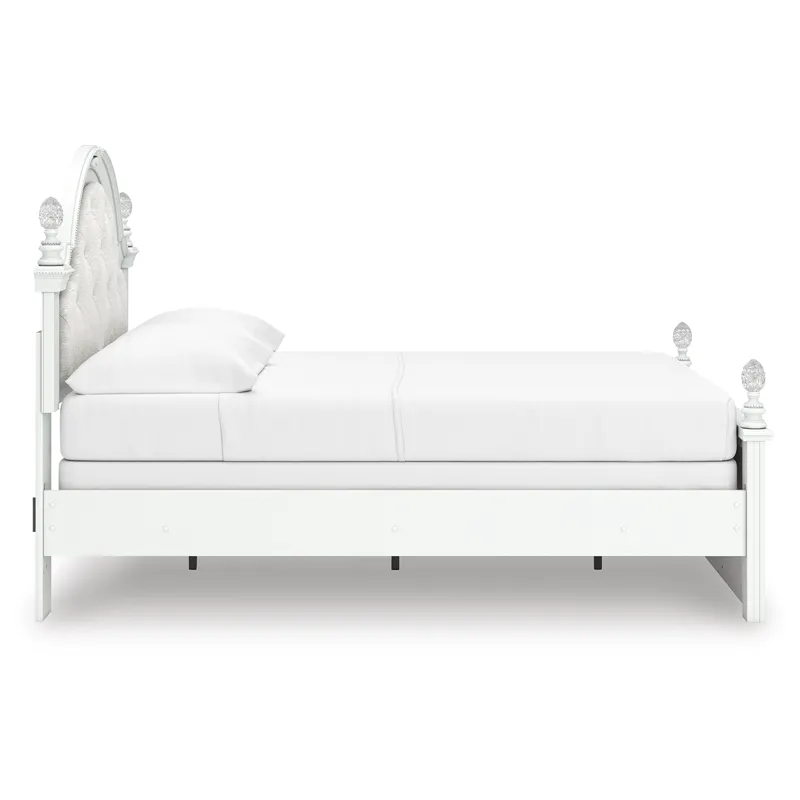 Kozlani Full Upholstered Panel Bed, Dresser and Mirror