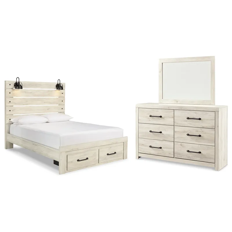 Cambeck Queen Panel Storage Bed, Dresser and Mirror