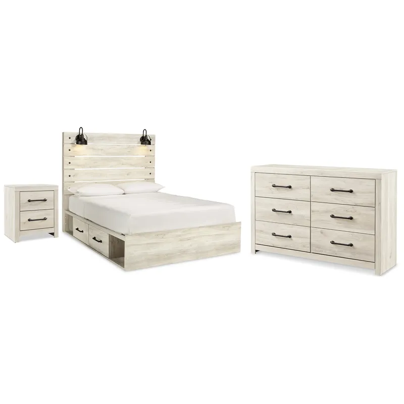 Cambeck Queen Panel Bed with Storage, Dresser and Nightstand