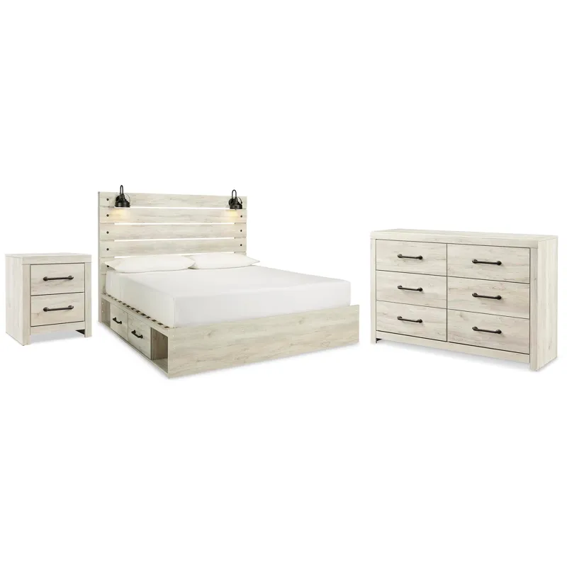 Cambeck King Panel Storage Bed, Dresser and Nightstand
