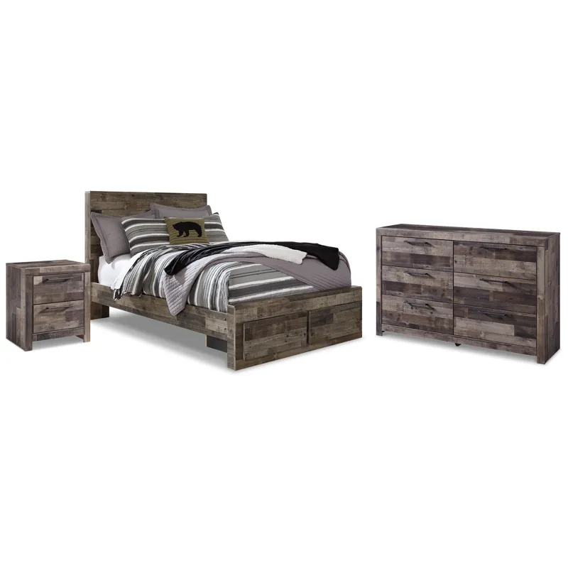 Derekson Full Storage Bed, Dresser and Nightstand