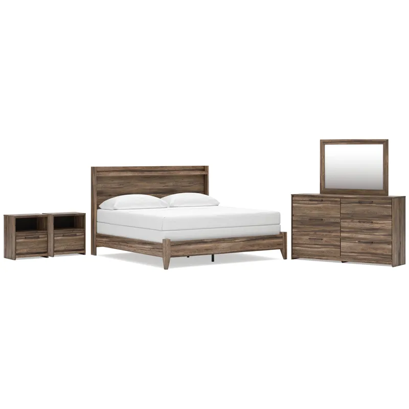 Baystorm King Panel Bed, Dresser, Mirror and 2 Nightstands