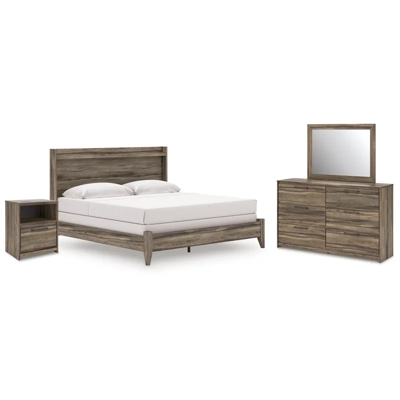 Elbrim King Panel Bed, Dresser, Mirror and Nightstand