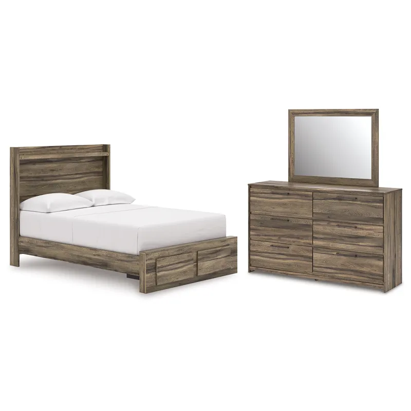 Elbrim Full Panel Storage Bed, Dresser and Mirror