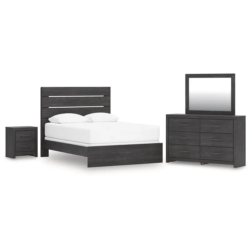 Hollivern Queen Panel Bed, Dresser, Mirror and Nightstand