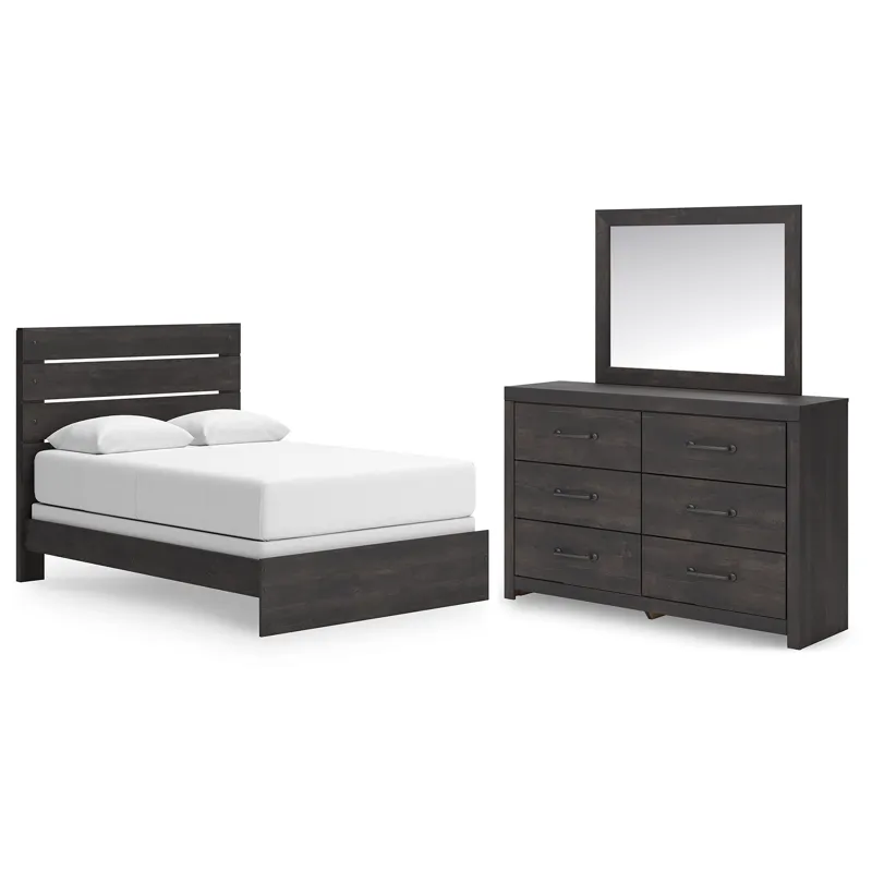 Hollivern Queen Panel Bed, Dresser and Mirror