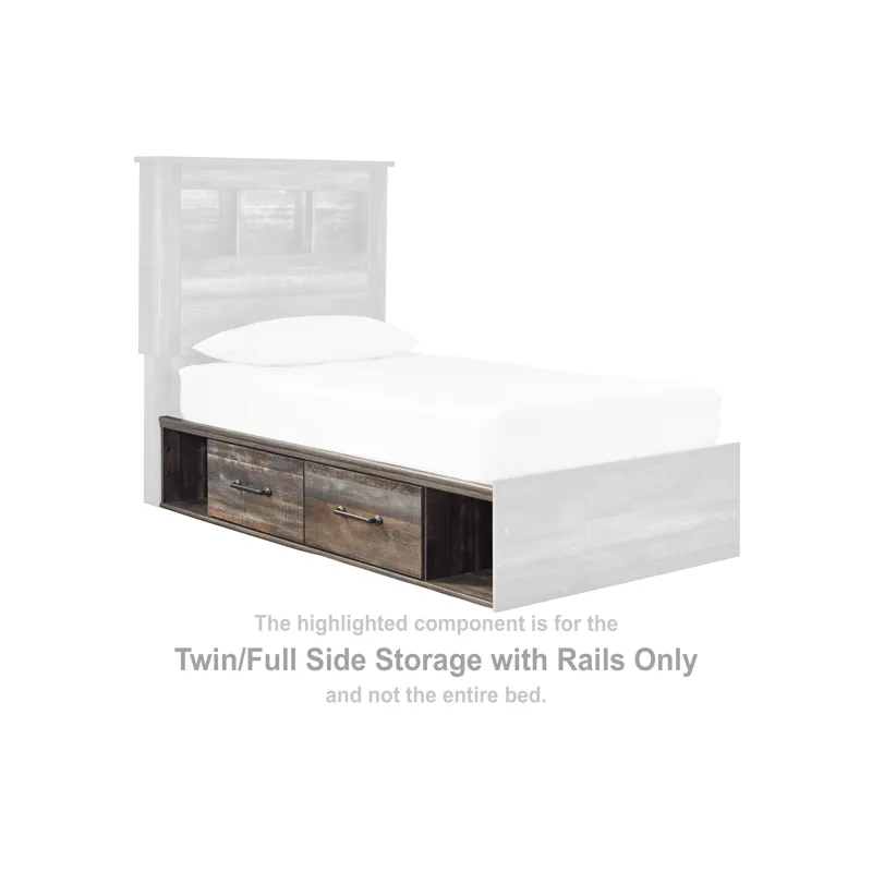 Drystan Twin/Full Side Storage with Rails
