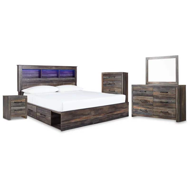 Drystan King Storage Bed, Dresser, Mirror, Chest and Nightstand