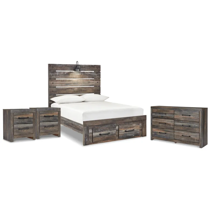 Drystan Full Storage Bed, Dresser and 2 Nightstands