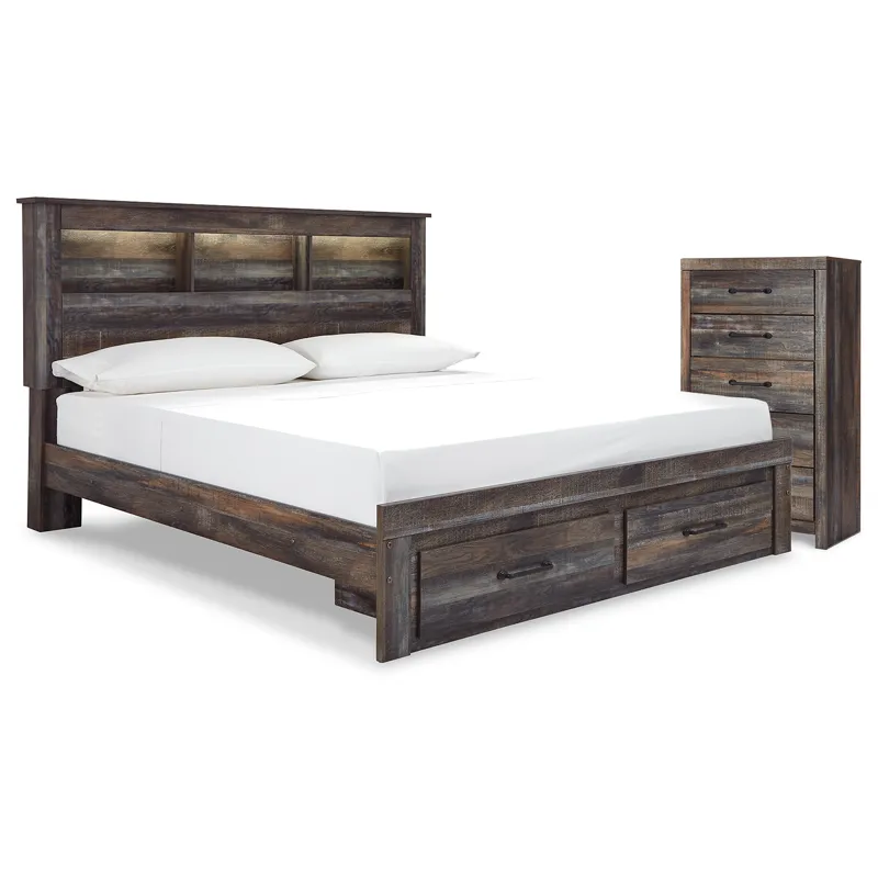 Drystan King Bookcase Storage Bed and Chest