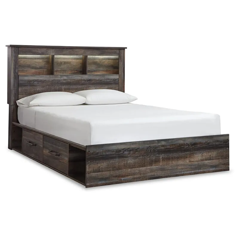 Drystan Queen Bookcase Storage Bed, Dresser, Mirror, Chest and Nightstand