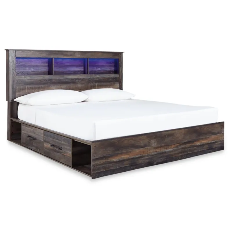Drystan King Bookcase Storage Bed, Dresser and Nightstand