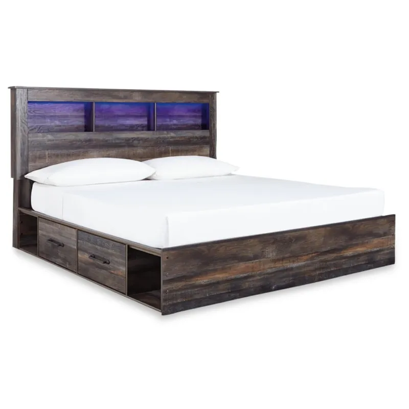 Drystan King Panel Storage Bed, Dresser, Mirror and Nightstand