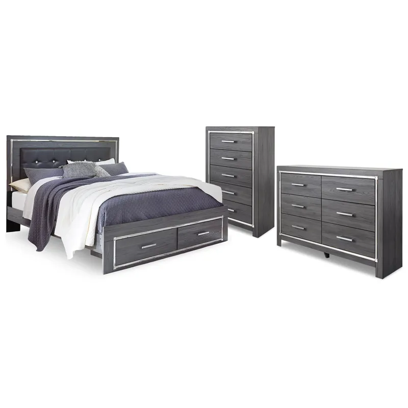 Lodanna King Storage Bed, Dresser and Chest