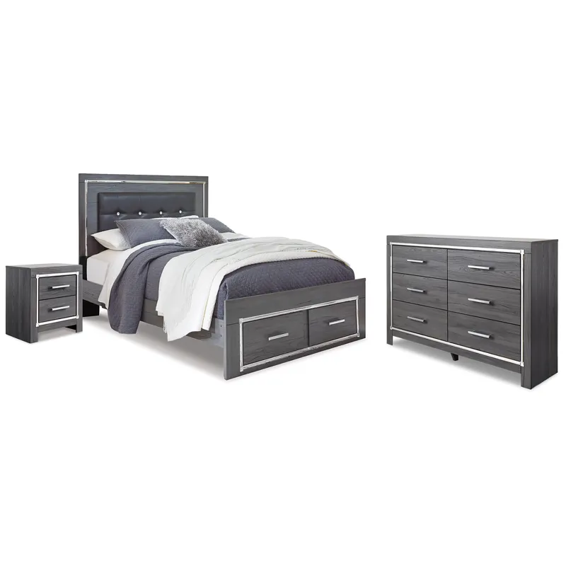 Lodanna Queen Storage Bed, Dresser and Nightstand