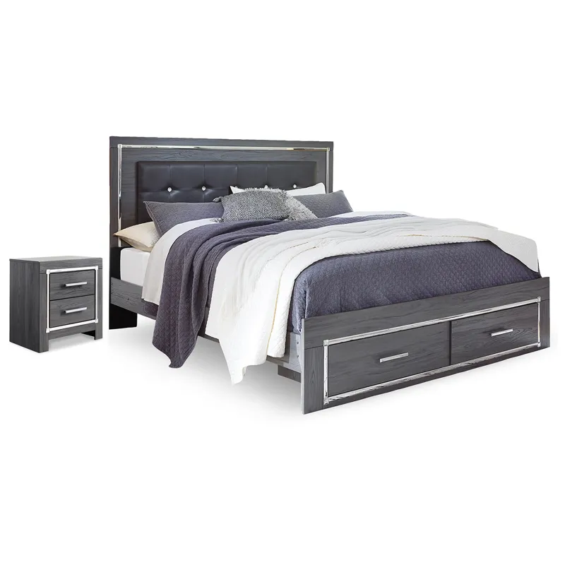Lodanna King Storage Bed and Nightstand