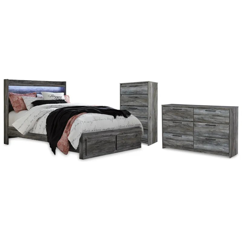 Baystorm Queen Panel Storage Bed, Dresser and Chest