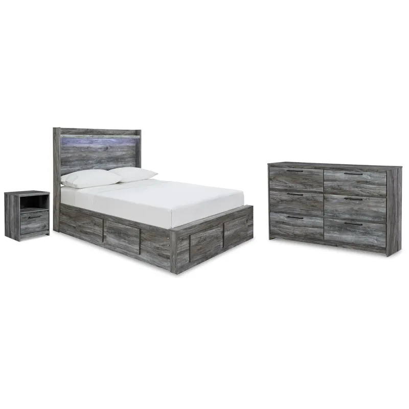 Baystorm Full Panel Storage Bed, Dresser and Nightstand