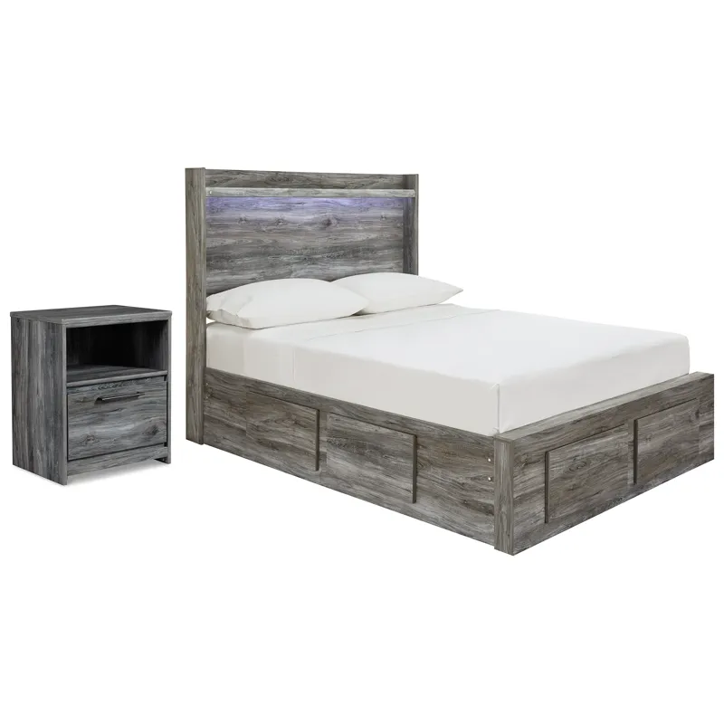 Baystorm Full Panel Storage Bed and Nightstand