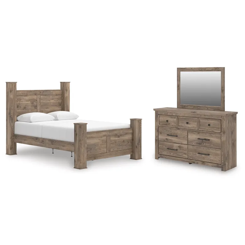 Keithland Queen Poster Bed, Dresser and Mirror