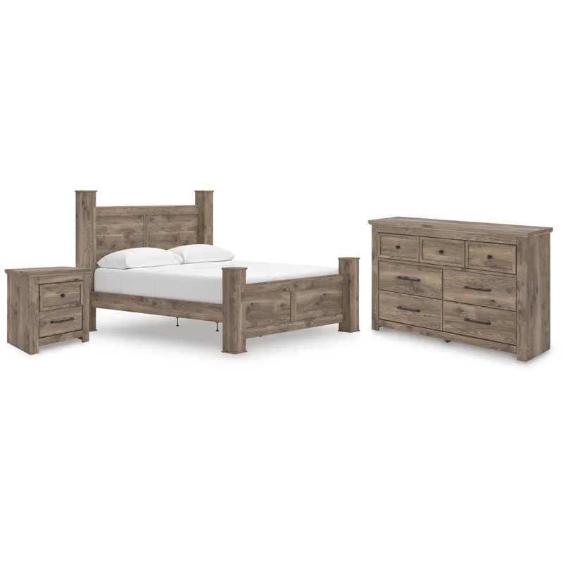 Keithland King Poster Bed, Dresser and Nightstand