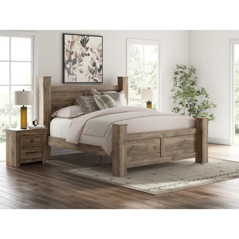 Keithland King Poster Bed, Dresser, Mirror and Nightstand