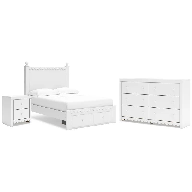 Mollviney Full Panel Storage Bed, Dresser and Nightstand